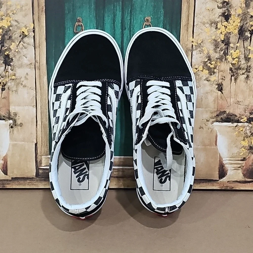Vans Old Skool Primary Check Black White (VNOA38G1POS)‎ Sz 10.5